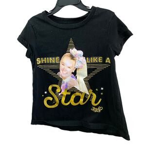 Nickelodeon jojo siwa T-Shirt Girls Size 7/8 Black Shine Like a Star Graphic Tee